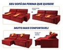 Ver imagem 4 de Sofá Retrátil Reclinável Supremo 2,50m Velut Vermelho C/ Molas