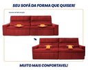 Ver imagem 5 de Sofá Retrátil Reclinável Supremo 2,50m Velut Vermelho C/ Molas