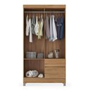 Ver imagem 4 de Cômoda Astral e Guarda Roupa Solteiro Lótus Amêndola Touch - Demóbile