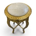 Ver imagem 5 de Mesa Lateral Redonda Clássica Dourada com Tampo de Mármore a: 68 D: 41