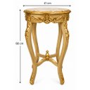 Ver imagem 3 de Mesa Lateral Redonda Clássica Dourada com Tampo de Mármore a: 68 D: 41