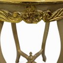 Ver imagem 4 de Mesa Lateral Redonda Clássica Dourada com Tampo de Mármore a: 68 D: 41