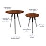 Conjunto Mesa de Canto Lateral Dupla Houston Redonda Tripé Mdf - Prata/Villandry - 5