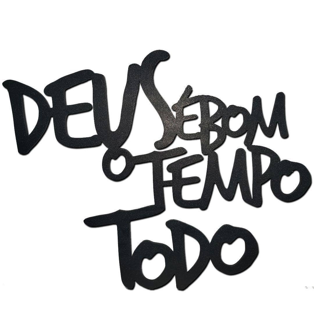 Lettering Deus é bom o tempo todo - Branco