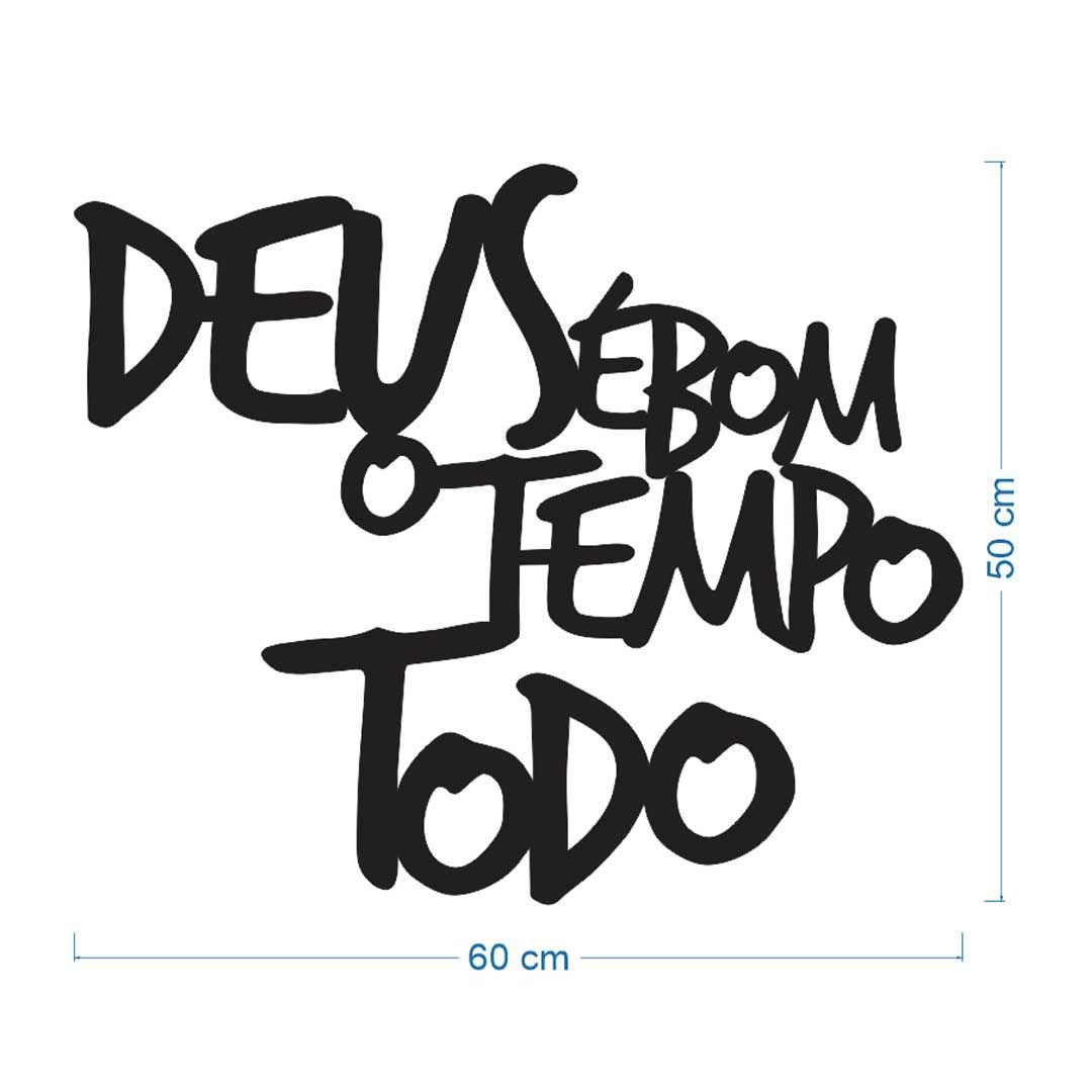 Lettering Deus é bom o tempo todo - Branco - 3