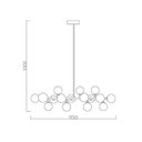 Ver imagem 3 de Pendente Moderno 95cm Jabuticaba Júpiter Dourado 16 Lâmpadas Bl