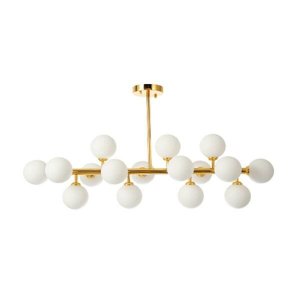 Pendente Moderno 95cm Jabuticaba Júpiter Dourado 16 Lâmpadas Bl