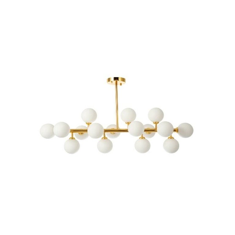 Pendente Moderno 95cm Jabuticaba Júpiter Dourado 16 Lâmpadas Bl