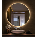 Ver imagem 3 de Espelho Orgânico Decorativo Lapidado com Led 70x70 Cm E08 para Sala, Quarto, Banheiro, 3000k 220v