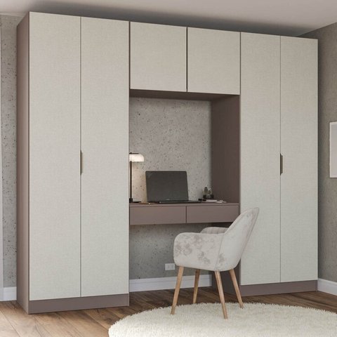 Guarda-Roupa Modulado 4 Peças 6 Portas Orion CabeCasa MadeiraOriginals Marrom
