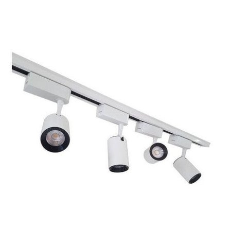 Trilho Eletrificado 3M + 5 Spot LED 7W 3000K Bivolt Branco
