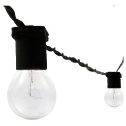Varal de Luz 5m com 10 Soquetes E27 Preto - 1