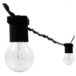Varal de Luz 5m com 10 Soquetes E27 Preto