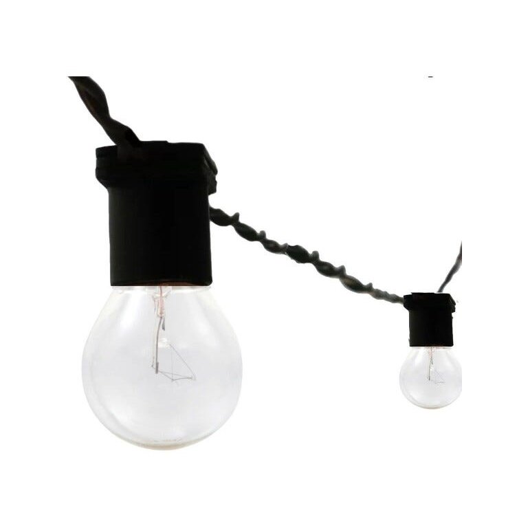 Varal de Luz 5m com 10 Soquetes E27 Preto