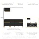 Ver imagem 4 de Armário de Cozinha Compacta 220cm Veneza Multimóveis V2074 Preto/Dourado