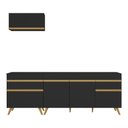 Ver imagem 7 de Armário de Cozinha Compacta 220cm Veneza Multimóveis V2074 Preto/Dourado