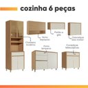 Ver imagem 4 de Armário de Cozinha Completa 100% Mdf 12 Portas 5 Gavetas Cléo Madeirado/off White Nesher Madeirado