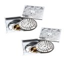 Ver imagem 1 de Ralo Inox 10x10 Kit 2 Uni Anti Odor Anti Inseto Banheiro Lavabo Cozinha Varanda Quintal Resistente