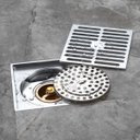 Ver imagem 3 de Ralo Inox 10x10 Kit 2 Uni Anti Odor Anti Inseto Banheiro Lavabo Cozinha Varanda Quintal Resistente