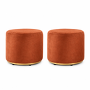 Ver imagem 2 de Kit 2 Puff Infantil Premium Banquinho Redondo Estofado para Quarto, Sala Pés Anti-Umidade Terracota