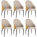 Ver imagem 1 de Kit 6 Cadeiras de Jantar Estofada Design La Martina - Bege