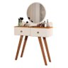 Penteadeira Condessa Espelho Pés Retro Off White/ Nature - 3