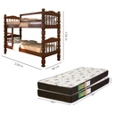 Ver imagem 2 de Beliche Torneada em Madeira Maciça com 2 Colchões D20 88x188x12