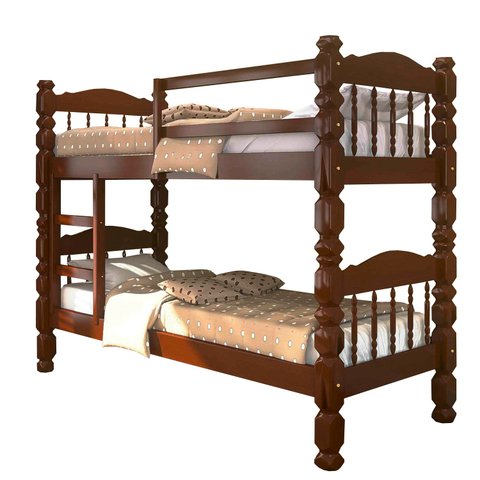 Beliche Torneada em Madeira Maciça com 2 Colchões D20 88x188x12