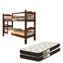 Ver imagem 3 de Beliche Torneada em Madeira Maciça com 2 Colchões D20 88x188x12