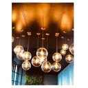 Ver imagem 4 de Kit 3 Pendente Redondo Esfera 20cm Dourado e Vidro Cristal Madelustre
