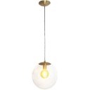 Ver imagem 3 de Pendente Redondo Esfera 20cm Dourado e Vidro Cristal Madelustre