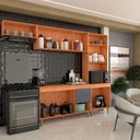 Ver imagem 2 de Cozinha Completa Vanessa 9 Portas 2 Gavetas Cinamomo/grafite - Panorama Móveis