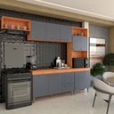 Ver imagem 1 de Cozinha Completa Vanessa 9 Portas 2 Gavetas Cinamomo/grafite - Panorama Móveis