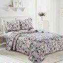 Ver imagem 1 de Colcha Patchwork - King Size - Dupla Face - com Porta Travesseiros - Pigale - Camesa