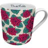 Caneca Cerâmica Frida Kahlo Beautiful Flowers 300ml 9,5cmx7cmx12cm Urban - 1