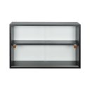 Ver imagem 3 de Armário Kit 64x18 Preto com Portas de Acrílico e Prateleira Puxador Natural