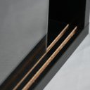 Ver imagem 5 de Armário Kit 64x18 Preto com Portas de Acrílico e Prateleira Puxador Natural