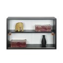 Ver imagem 2 de Armário Kit 64x18 Preto com Portas de Acrílico e Prateleira Puxador Natural