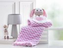 Ver imagem 1 de Manta para Bebê - com Naninha - 1,00x0,75m - Coelhinha Rosa - Corttex