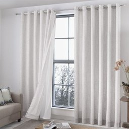 Cortina Allure - Textura Linho - Marfim - 4,00M x 2,60M - para Varão - Adomes - 1