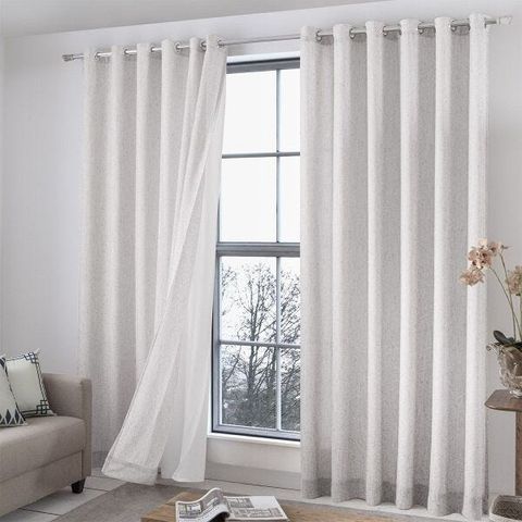 Cortina Allure - Textura Linho - Marfim - 4,00M x 2,60M - para Varão - Adomes