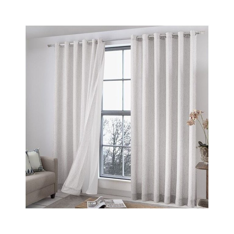 Cortina Allure - Textura Linho - Marfim - 4,00M x 2,60M - para Varão - Adomes
