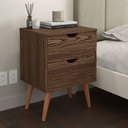 Ver imagem 2 de Conjunto Mesa de Cabeceira para Quarto Decore Madri Retrô Pés Palito:canela