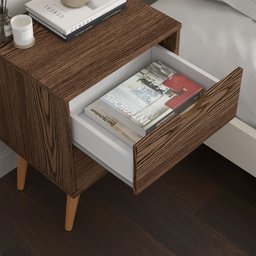 Conjunto Mesa de Cabeceira para Quarto Decore Madri Retrô Pés Palito:canela - 3