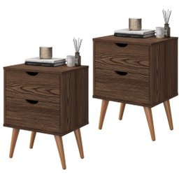 Conjunto Mesa de Cabeceira para Quarto Decore Madri Retrô Pés Palito:canela - 1