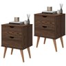 Conjunto Mesa de Cabeceira para Quarto Decore Madri Retrô Pés Palito:canela - 1