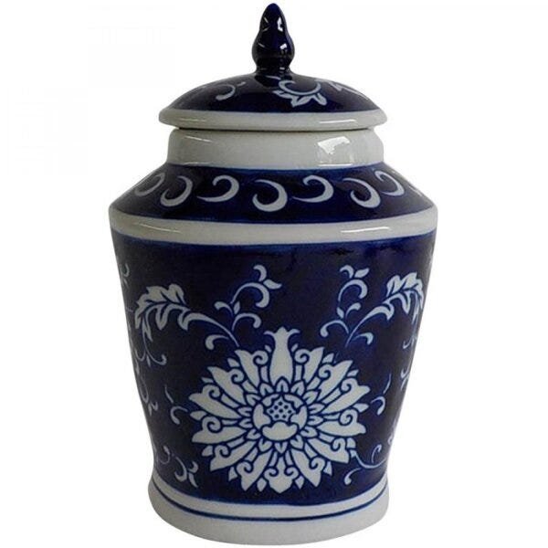 Potiche de Porcelana Flat Lid Little Branches 12cmx20cm Urban - 1