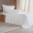 Ver imagem 1 de Kit Colcha Casal 3 Pçs Ricamo 300 Fios 100% Algodão 220x240cm Branco
