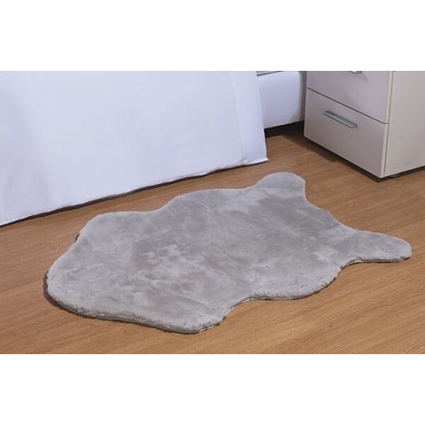 Tapete Pele Borrego - 60cm x 90cm - Ultra Macio - Cinza - Niazitex
