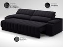 Ver imagem 5 de Sofá com Porta Copos e Carregador Usb Retrátil e Reclinável Murano 2,00m Velosuede Preto -